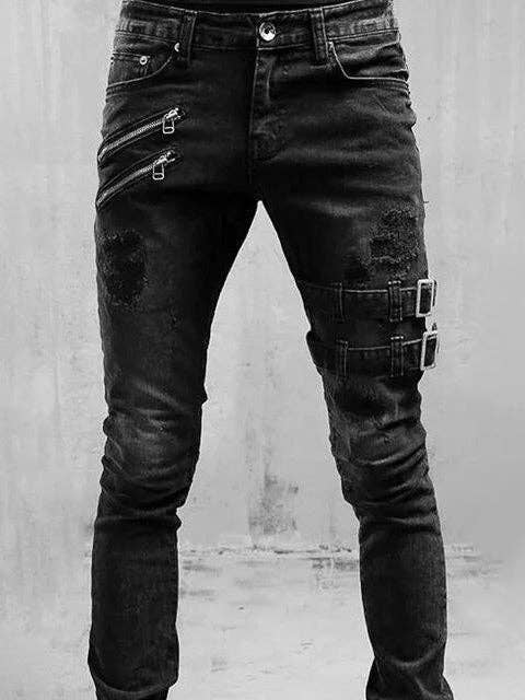 motorcycle stretch skinny men jean