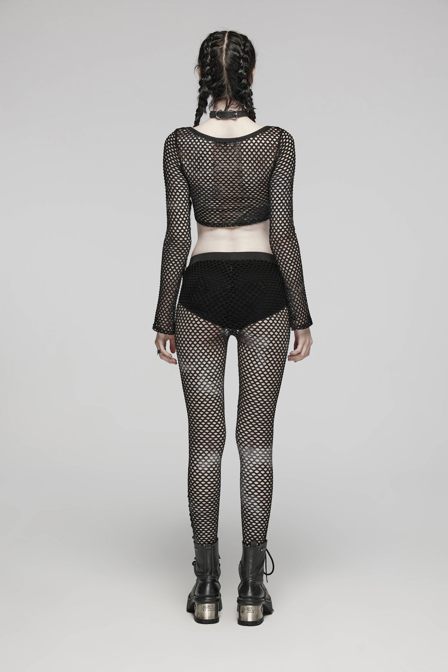 Punk fishnet mesh leggings