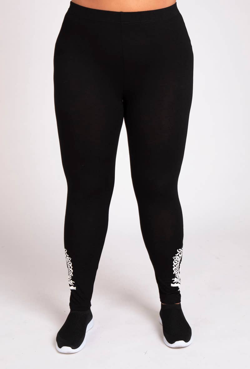 White pattern leggings