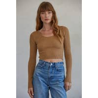 knit sweater round neck long sleeve