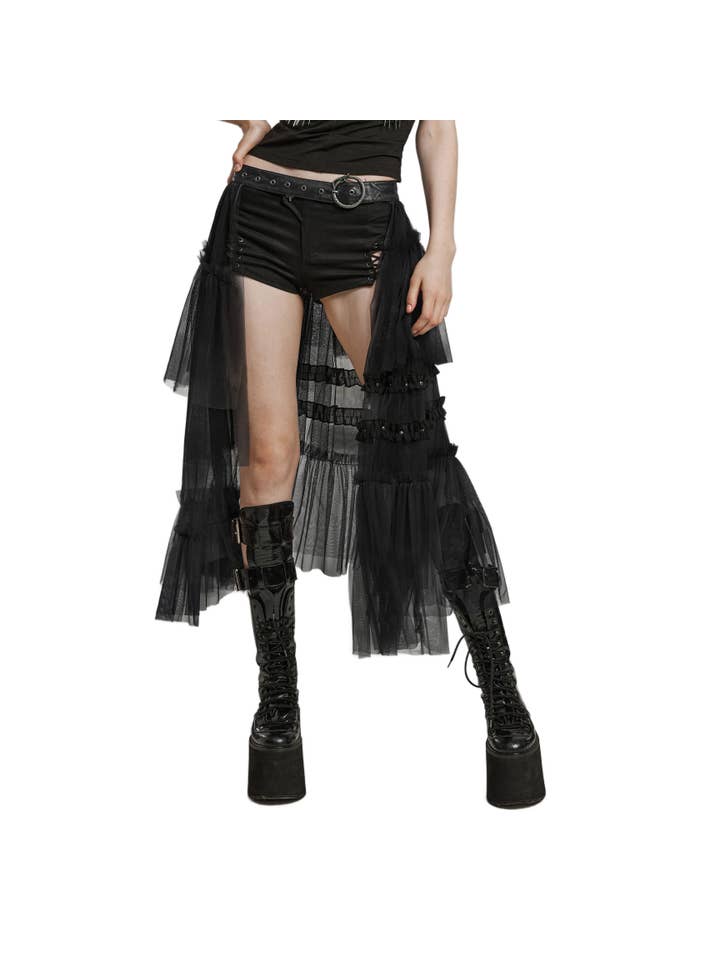 Mesh layered skirt