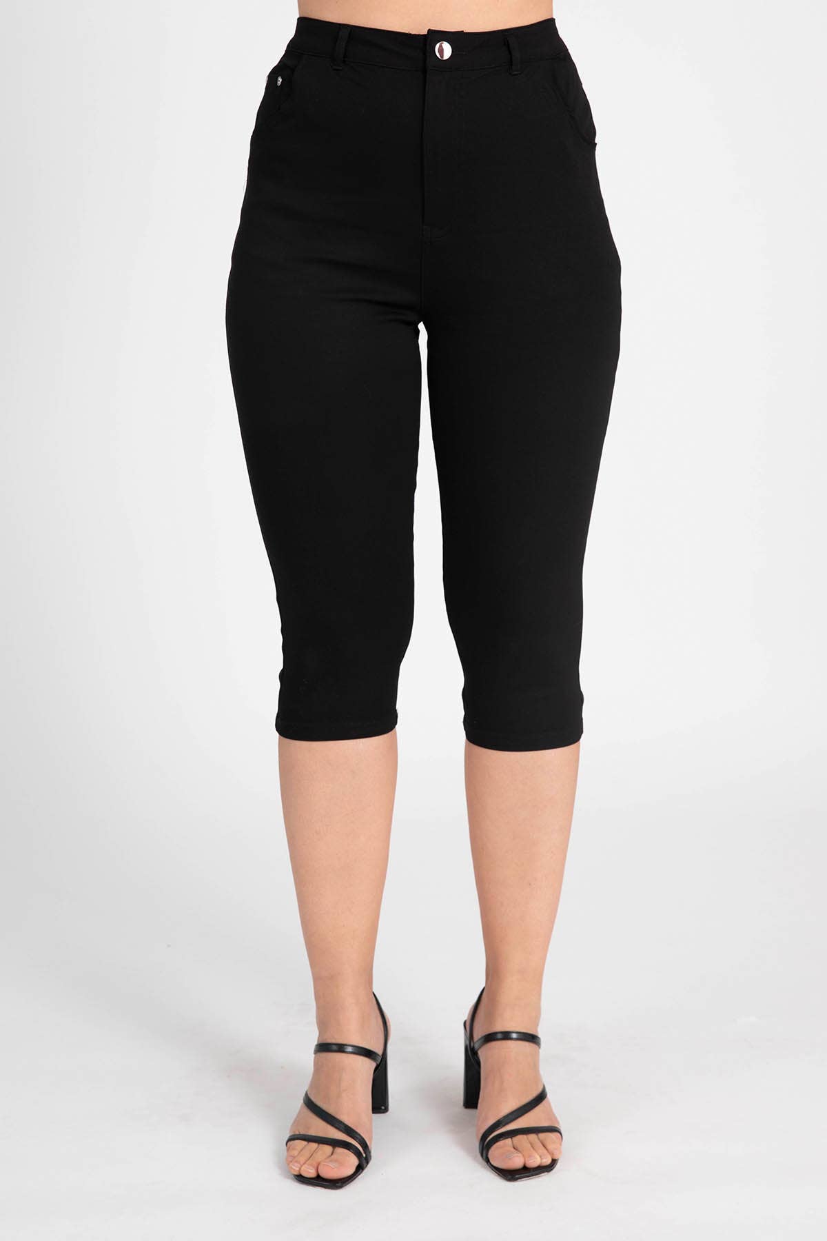 Plus size stretch cropped pants