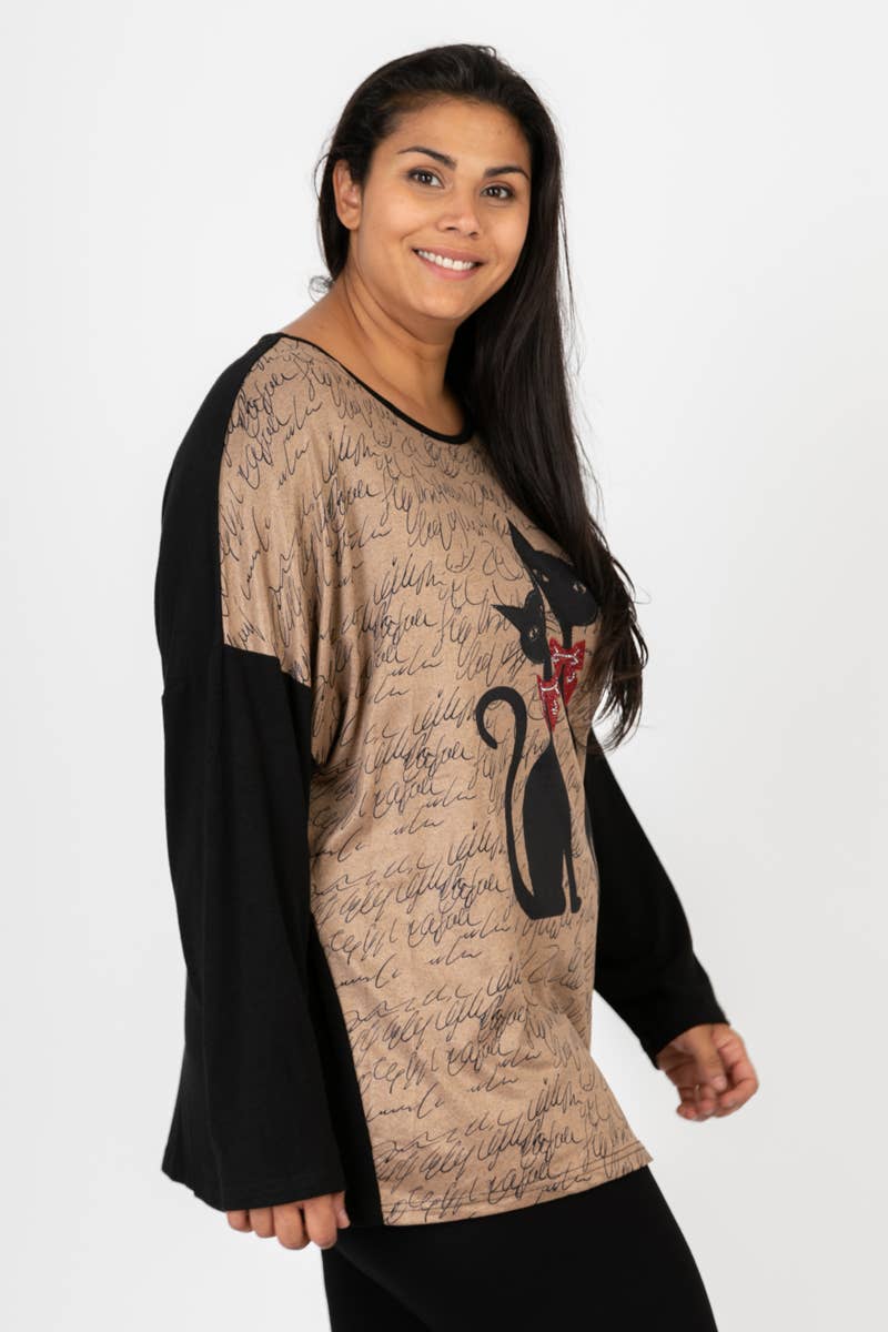 Red beige pattern sweater