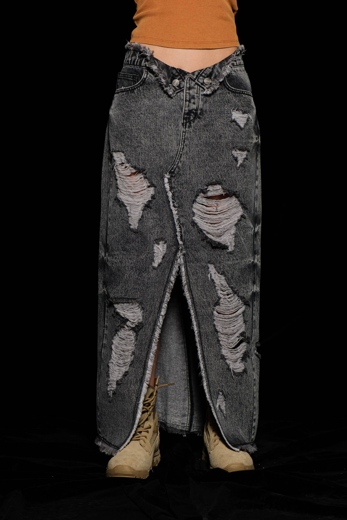 Denim max skirt