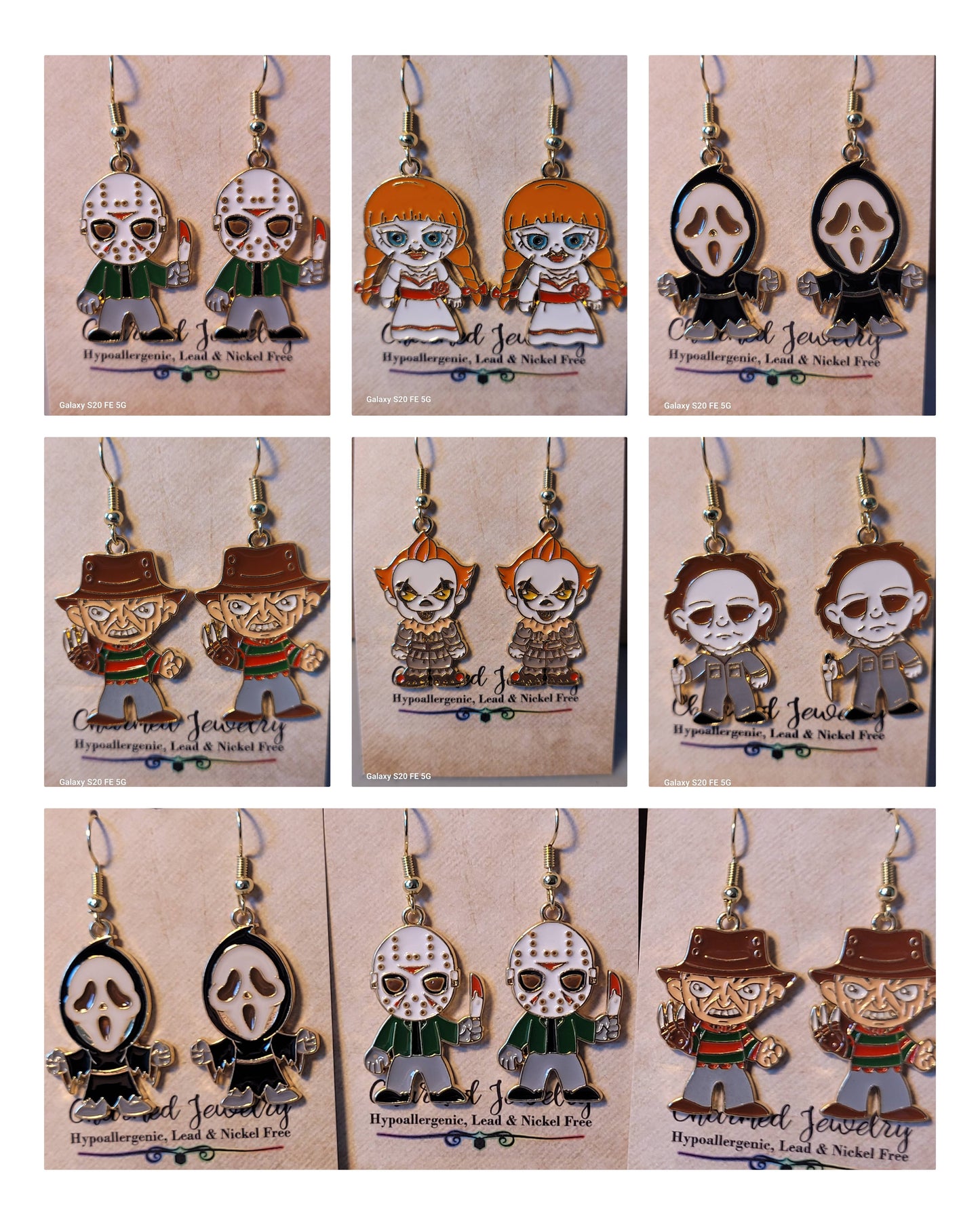 Horror movie earrings