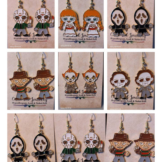 Horror movie earrings