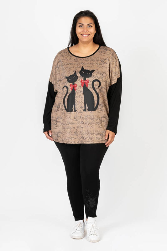 Red beige pattern sweater