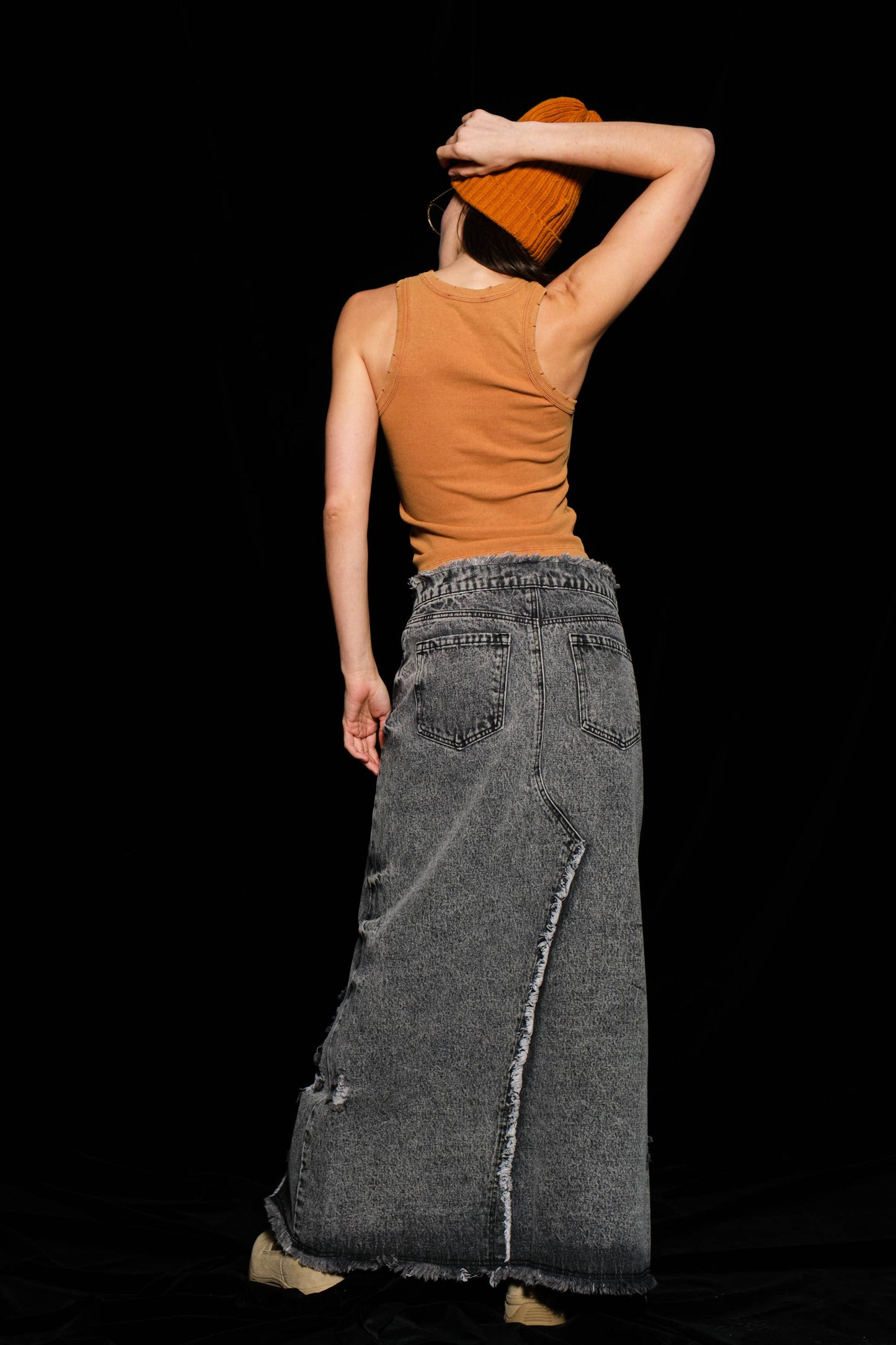 Denim max skirt