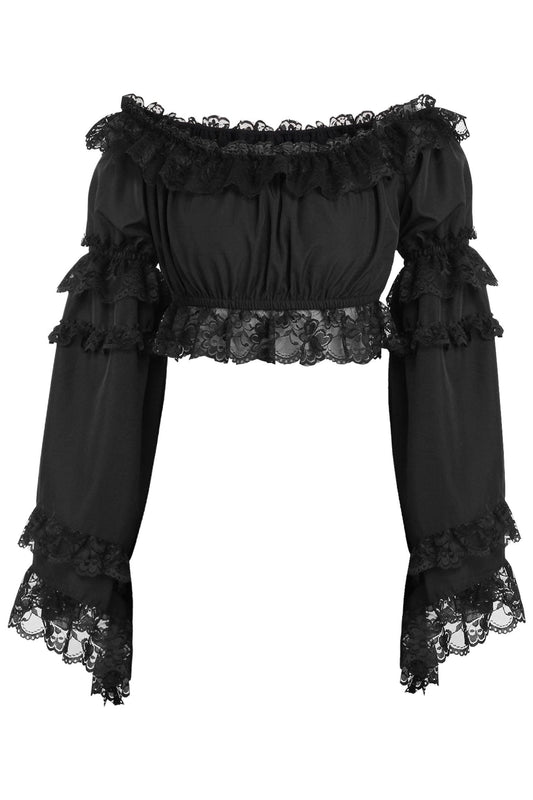 black peasant top