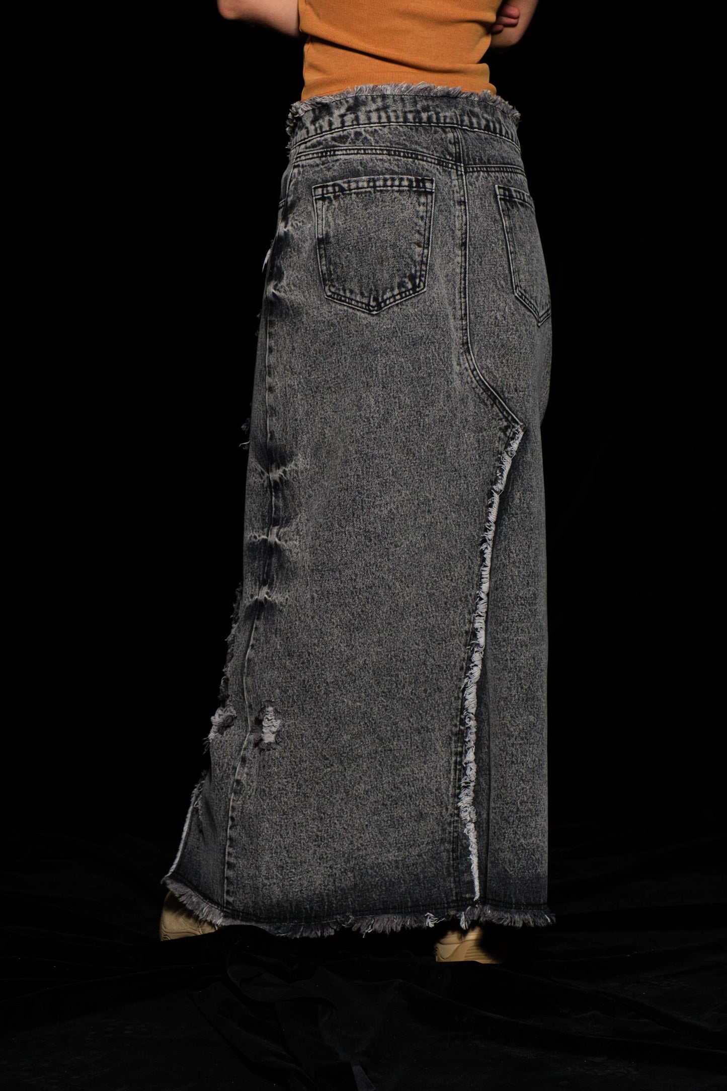 Denim max skirt