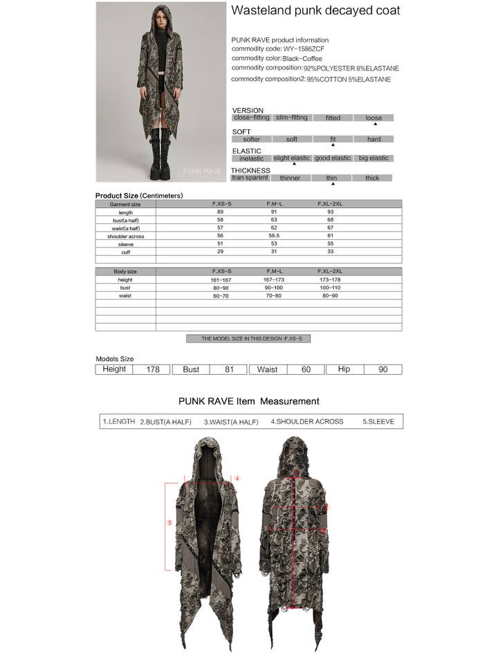 WASTELAND punk decayed coat
