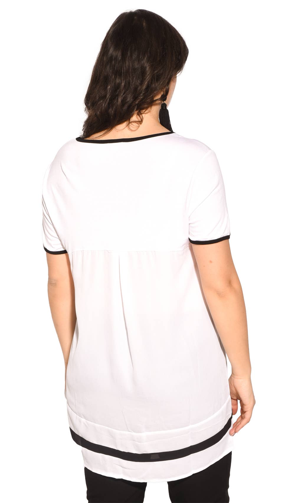 White & black tee