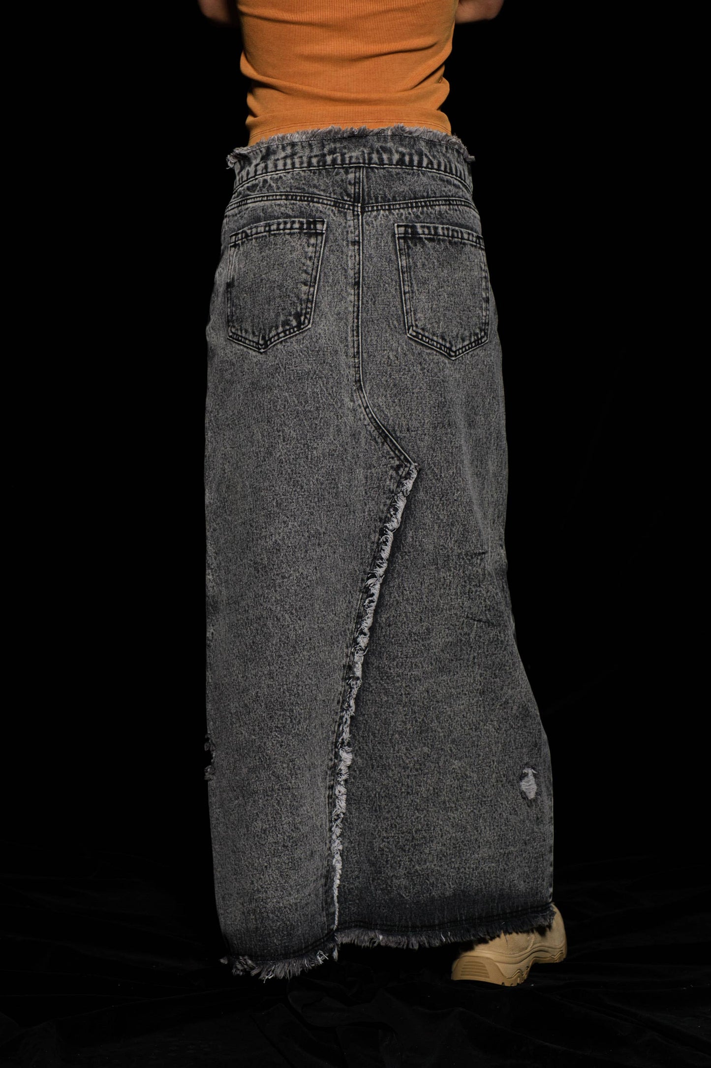 Denim max skirt